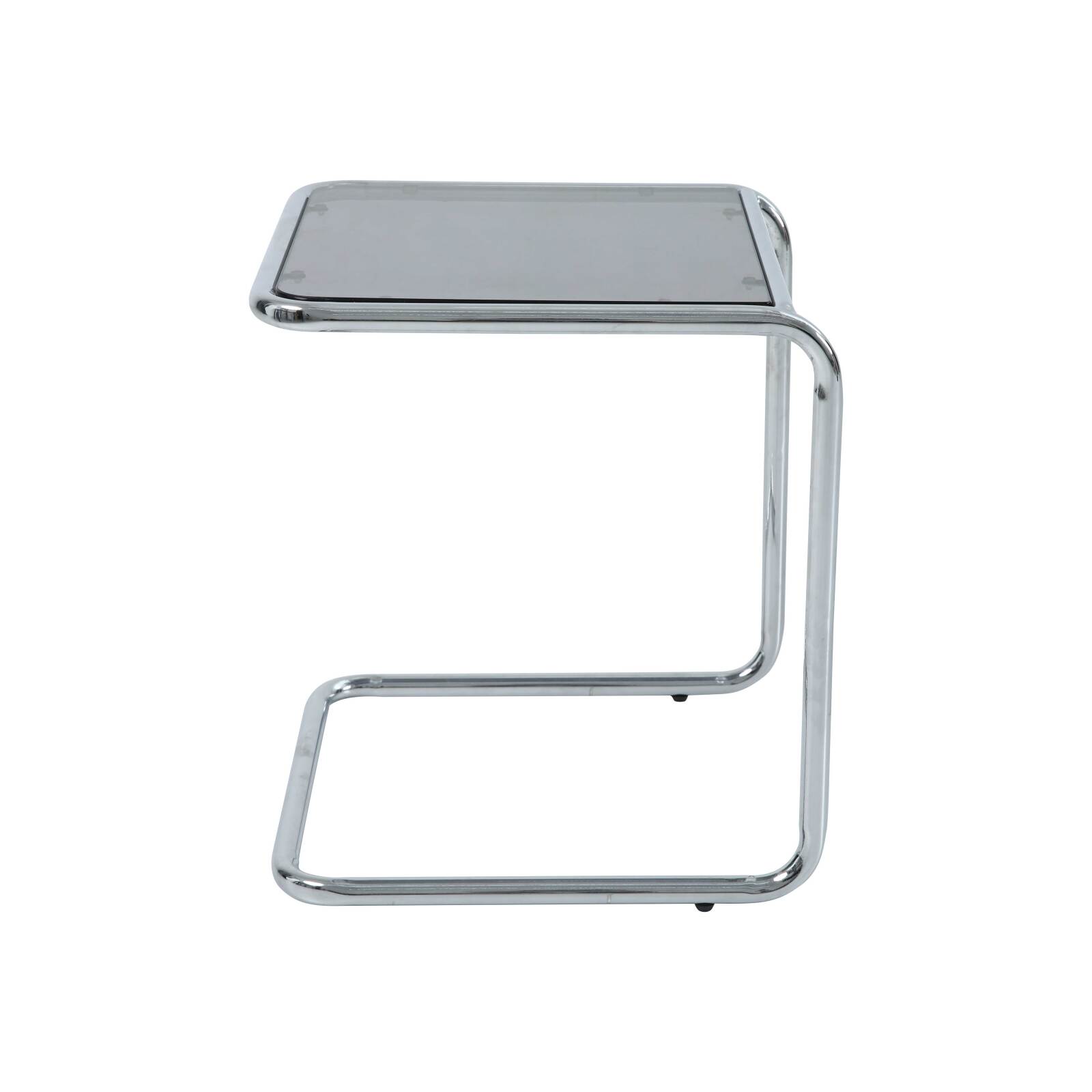 Table d'appoint en verre trempé carrée 50x46 cm 