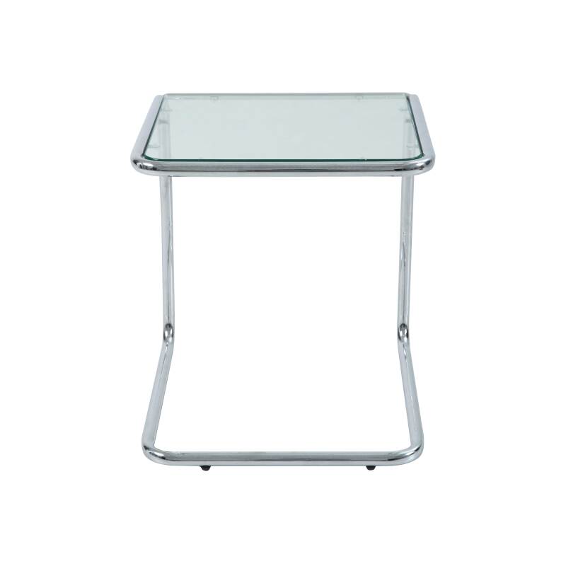 Table d'appoint en verre trempé carrée 50x46 cm 