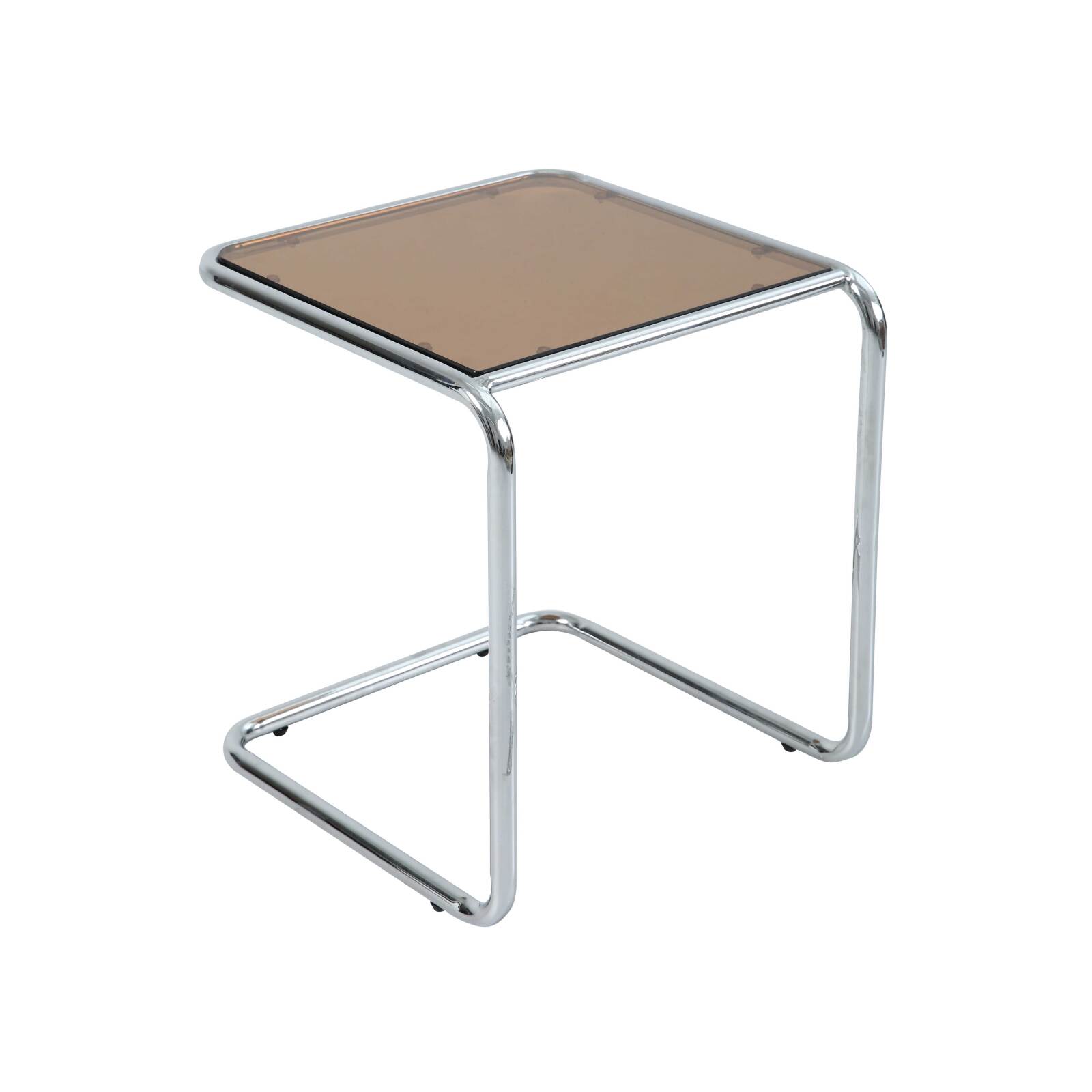 Table d'appoint en verre trempé carrée 50x46 cm 