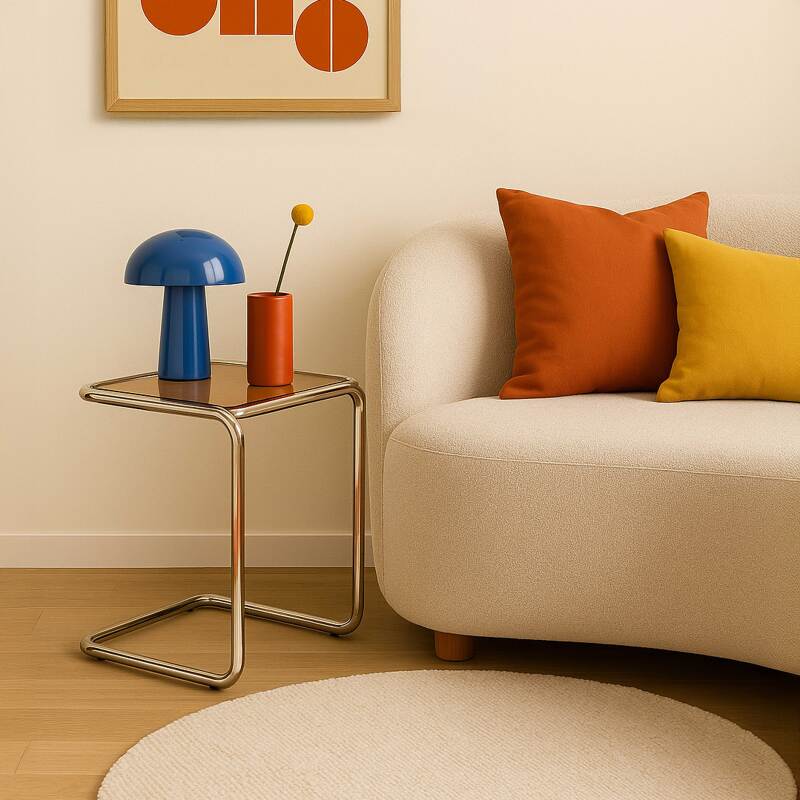 Table d'appoint en verre trempé carrée 50x46 cm  (4/5)