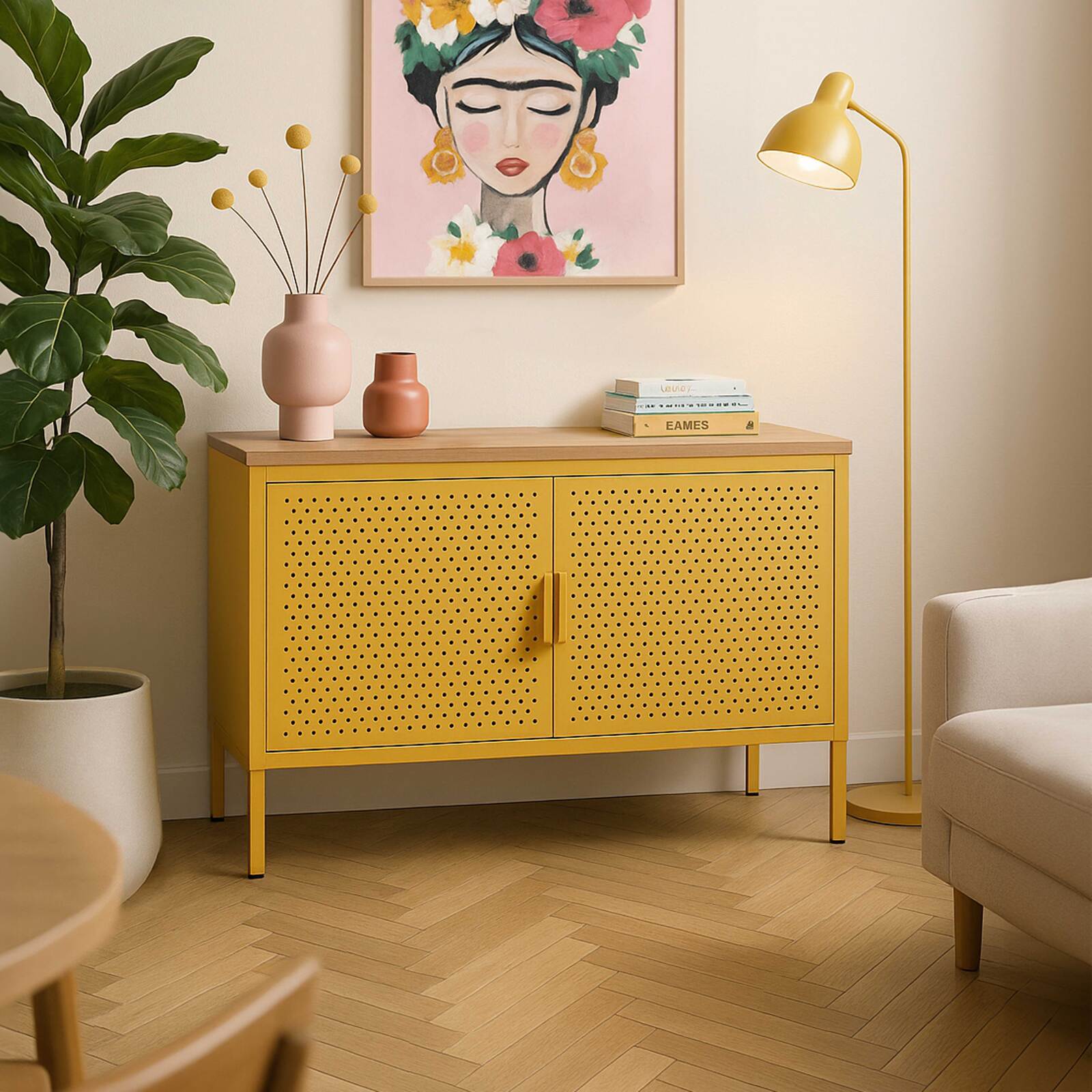 Buffet en métal 2 portes 100 cm 