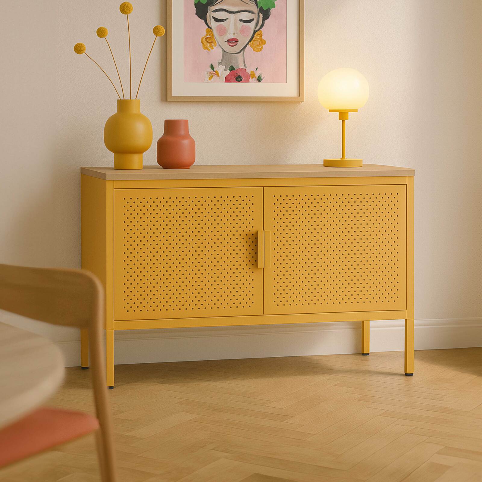 Buffet en métal 2 portes 100 cm 