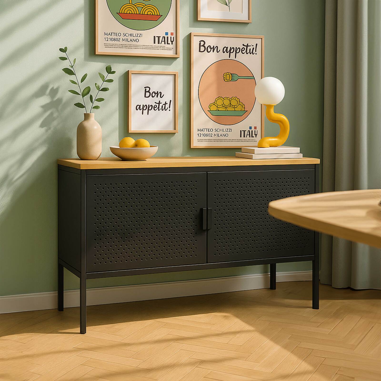 Buffet en métal 2 portes 100 cm 