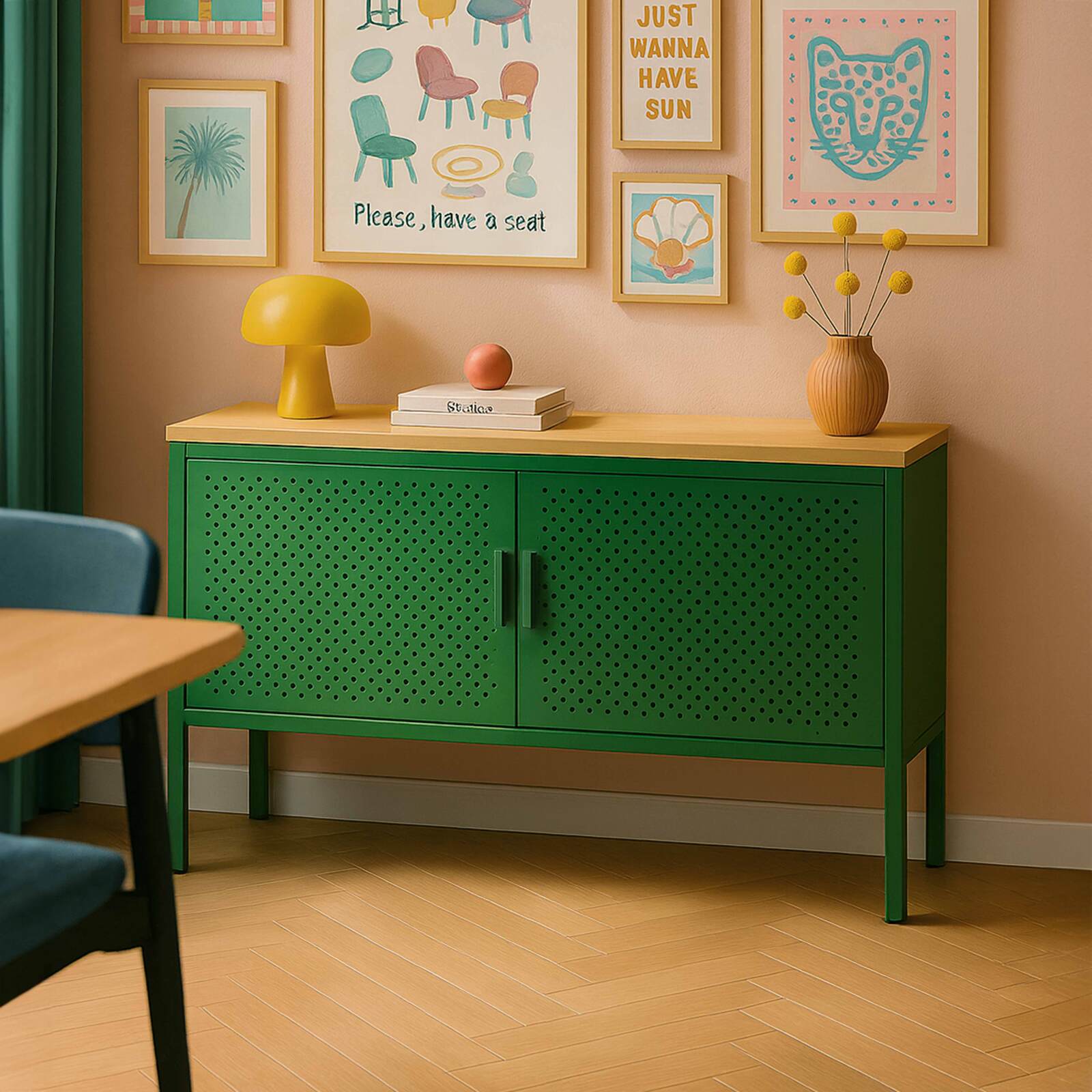 Buffet en métal 2 portes 100 cm 