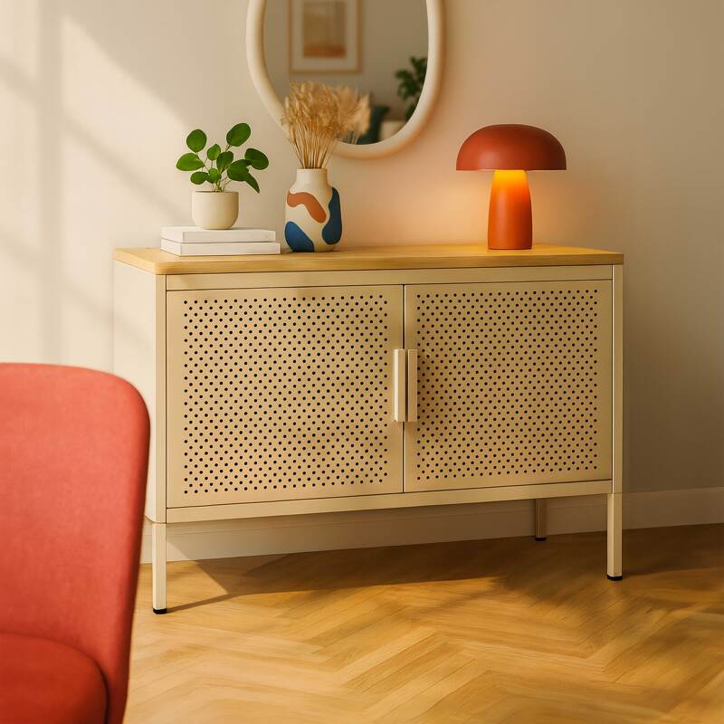 Buffet en métal 2 portes 100 cm 