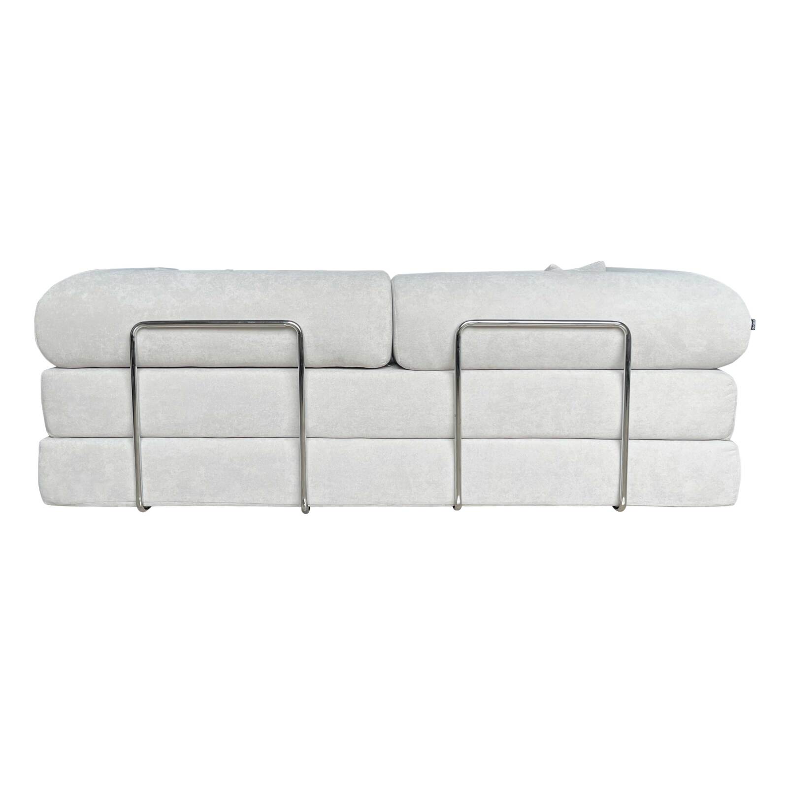 Canapé convertible 2 places en tissu avec coussins 