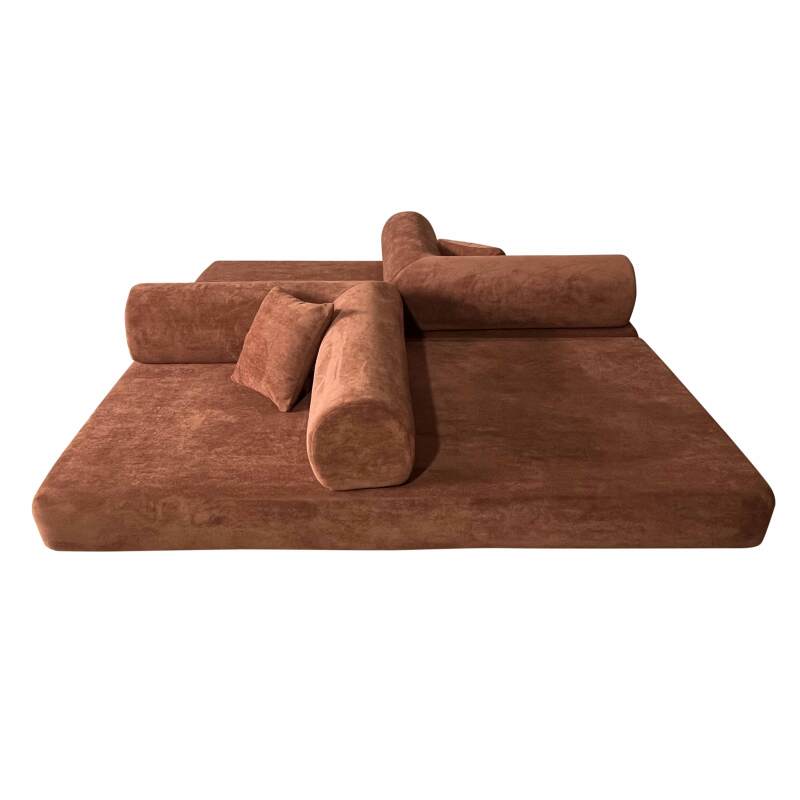 Canapé convertible 2 places en tissu avec coussins  (4/8)