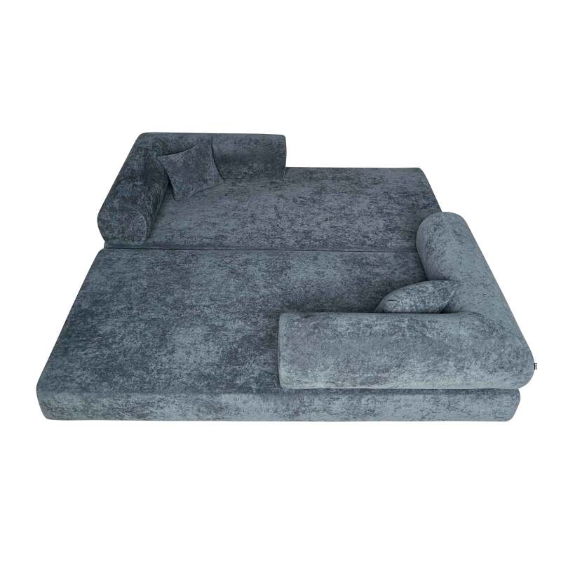 Canapé convertible 2 places en tissu avec coussins  (4/7)