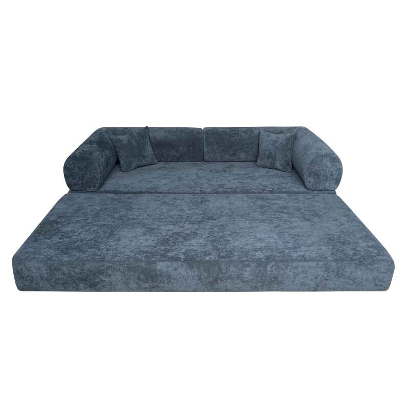 Canapé convertible 2 places en tissu avec coussins  (5/7)