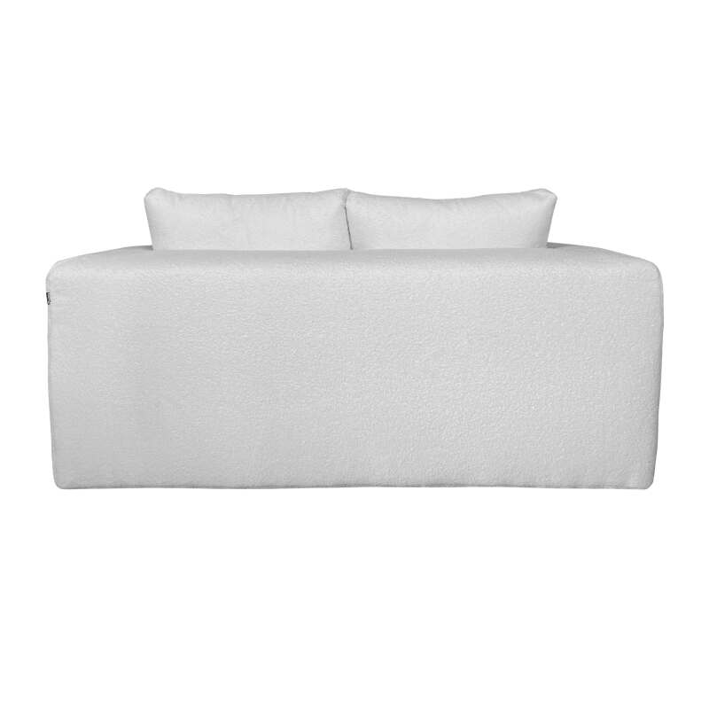 Canapé 2 places en tissu bouclette avec coussins