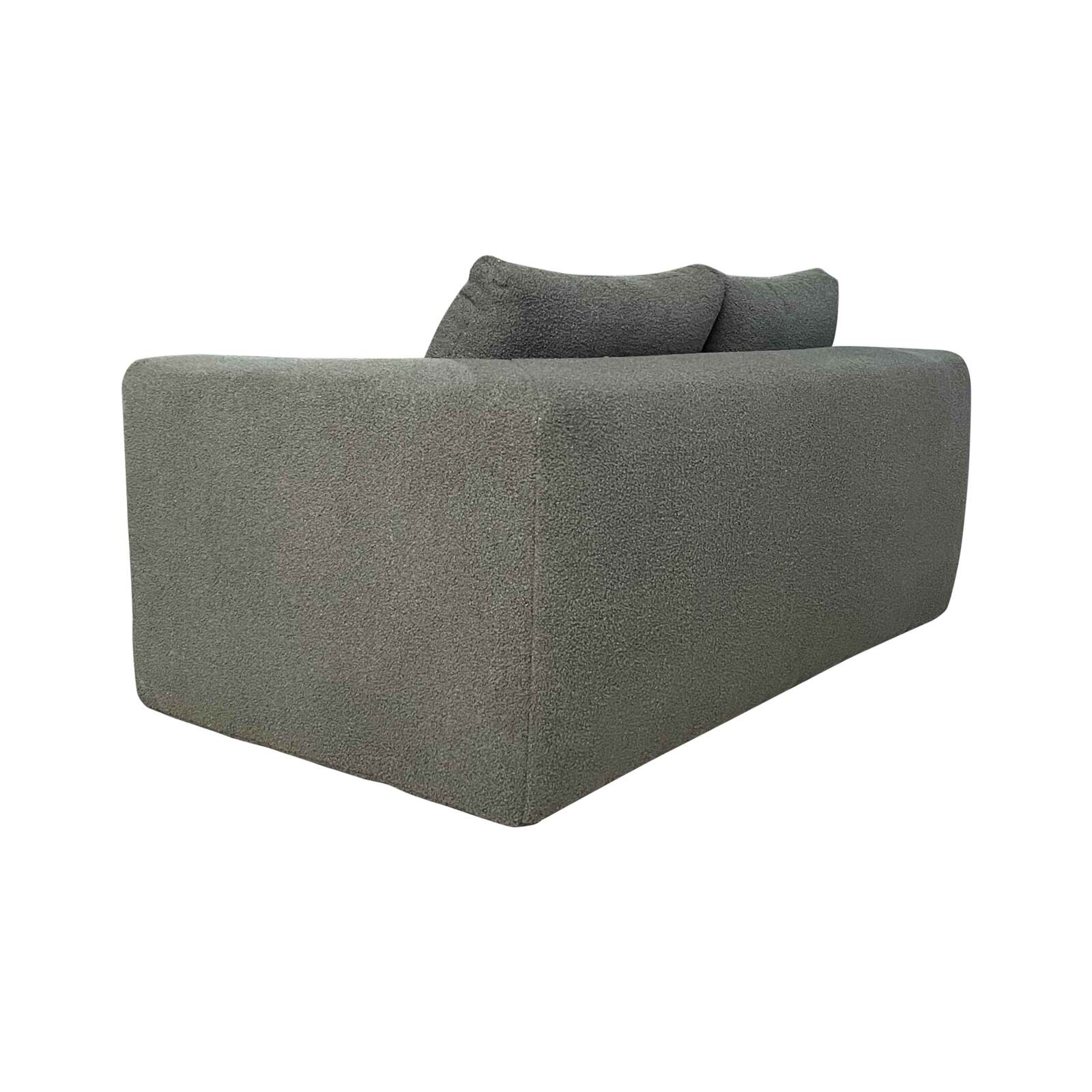 Canapé 2 places en tissu bouclette avec coussins