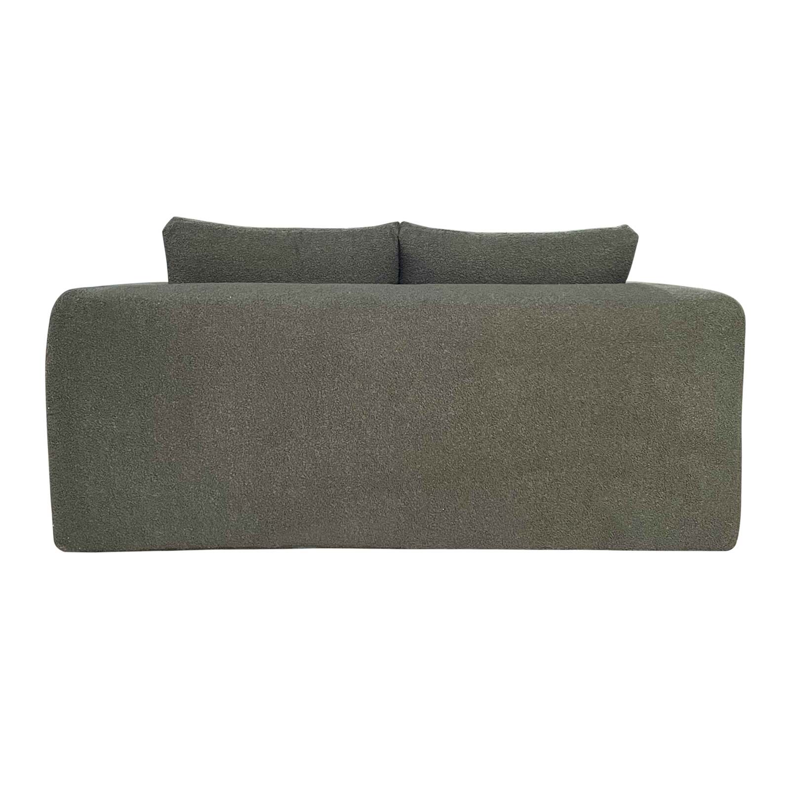 Canapé 2 places en tissu bouclette avec coussins