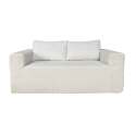 Canapé 2 places en tissu côtelé avec coussins