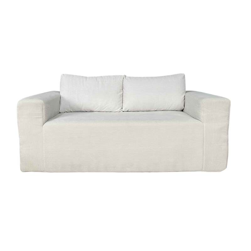 Canapé 2 places en tissu côtelé avec coussins (2/5)