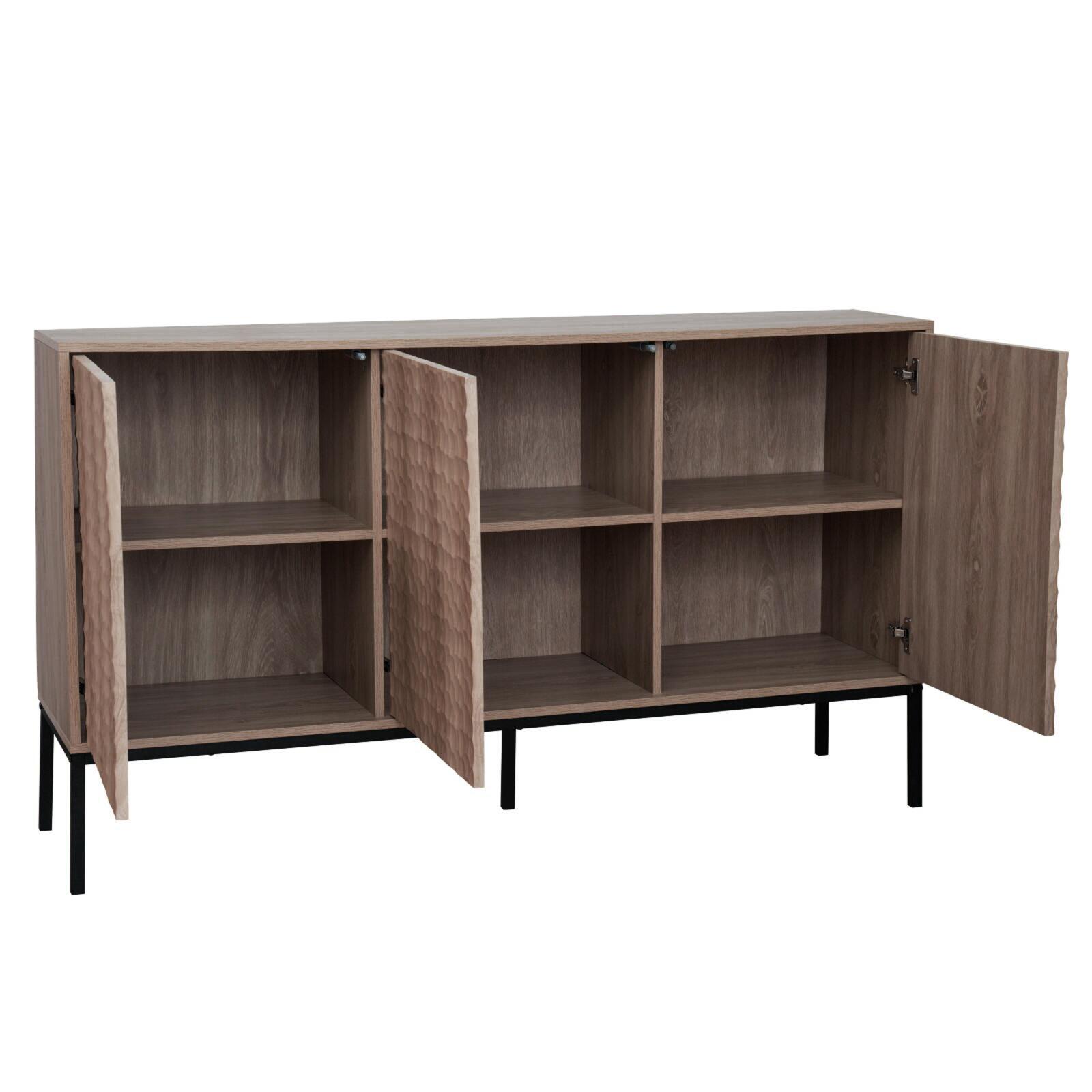 Buffet effet bois 3 portes 147 cm