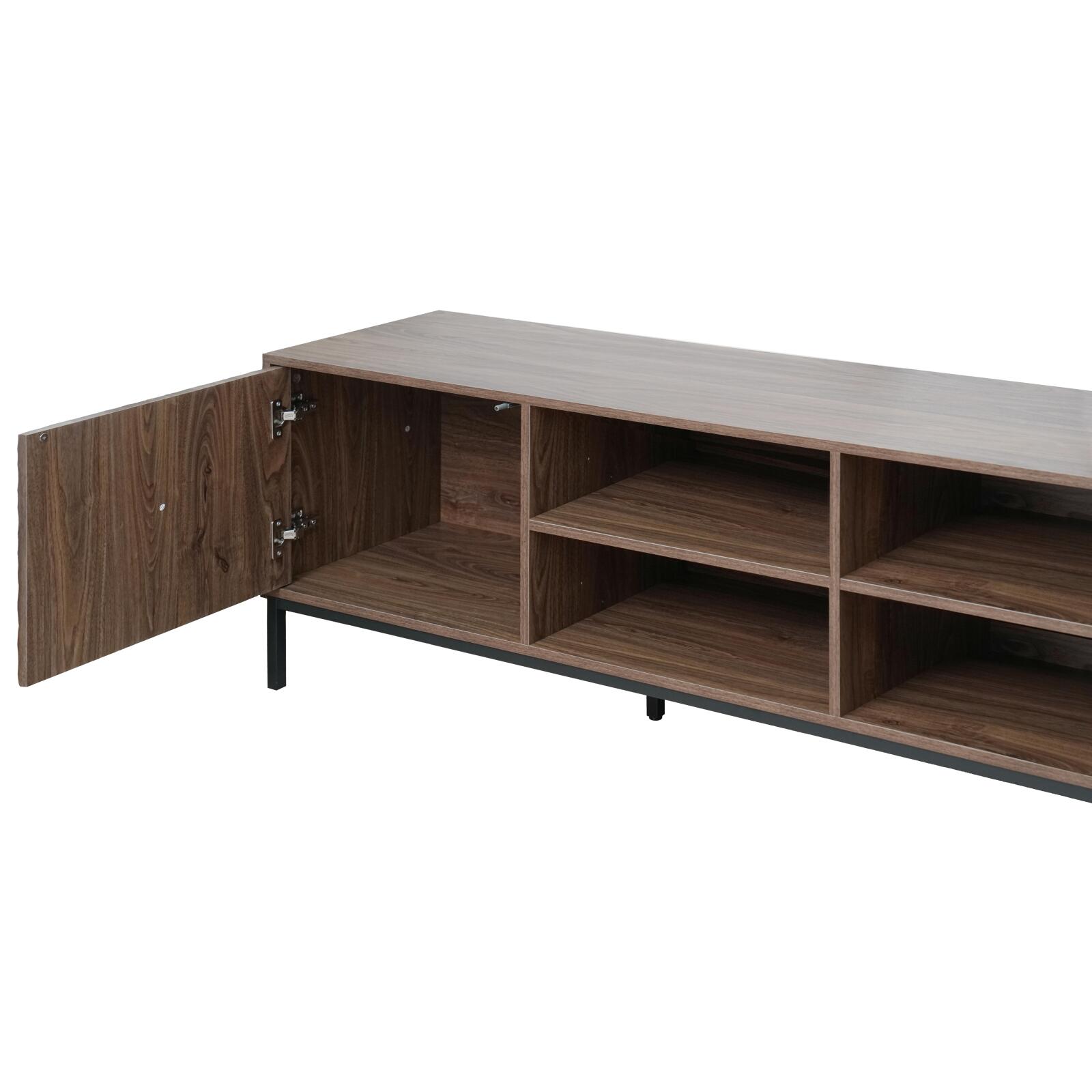 Meuble TV effet bois 200cm style scandinave