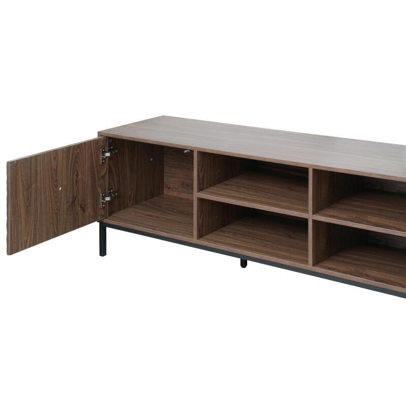 Meuble TV effet bois 200cm style scandinave (5/6)