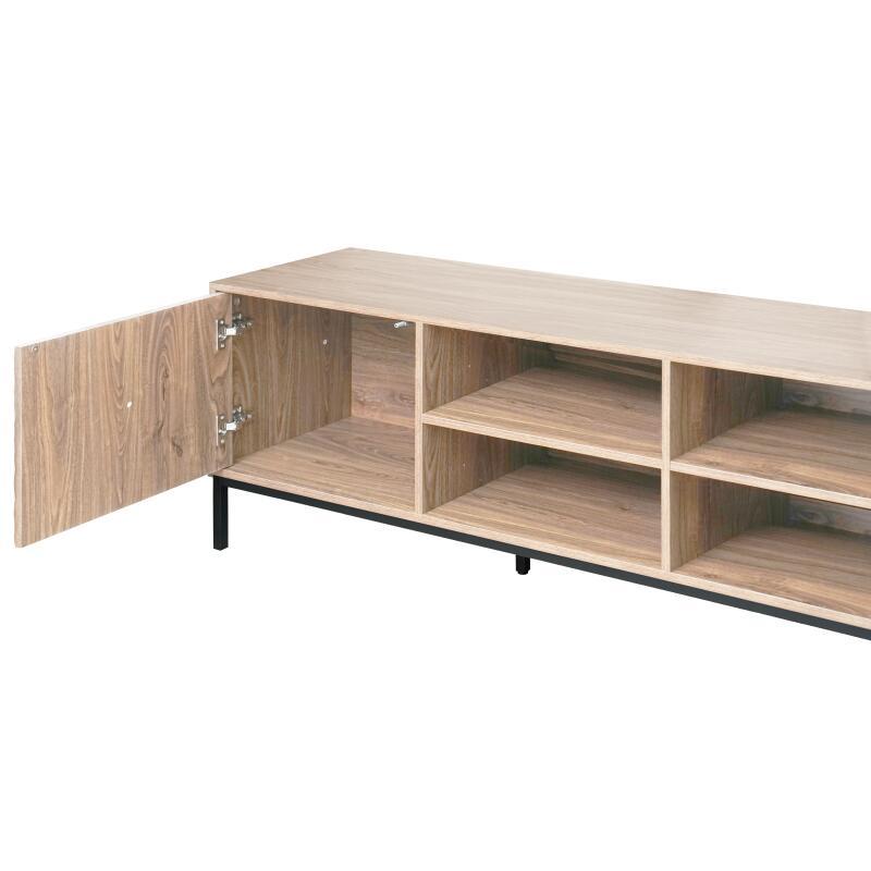 Meuble TV effet bois 200cm style scandinave (5/6)