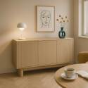 Buffet scandinave effet bois 3 portes 120 cm  