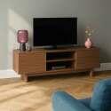 Meuble TV effet bois 160 cm style scandinave