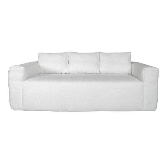 Canapé 3 places en tissu bouclette avec coussins | Oviala