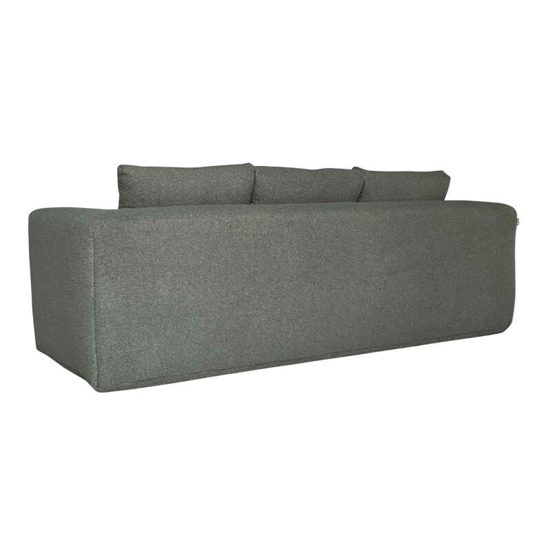 Canapé 3 places en tissu bouclette avec coussins (4/5)