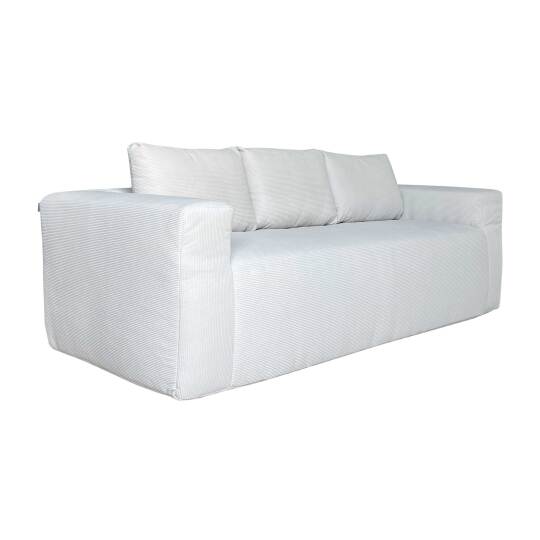 Canapé 3 places en tissu côtelé avec coussins | Oviala