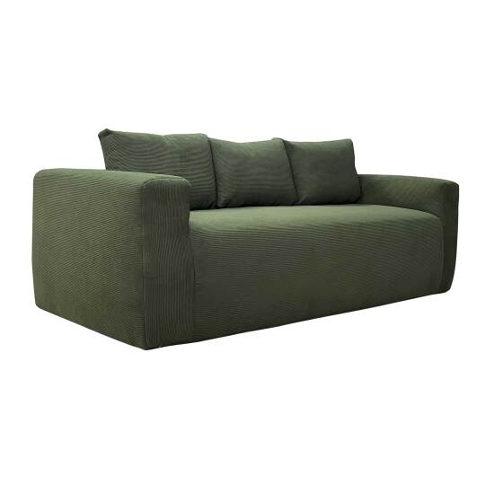 Canapé 3 places en tissu côtelé avec coussins