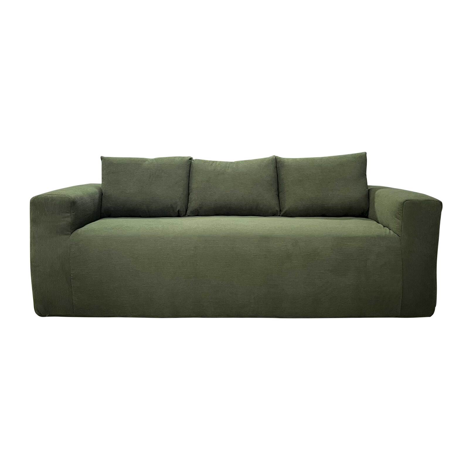 Canapé 3 places en tissu côtelé avec coussins