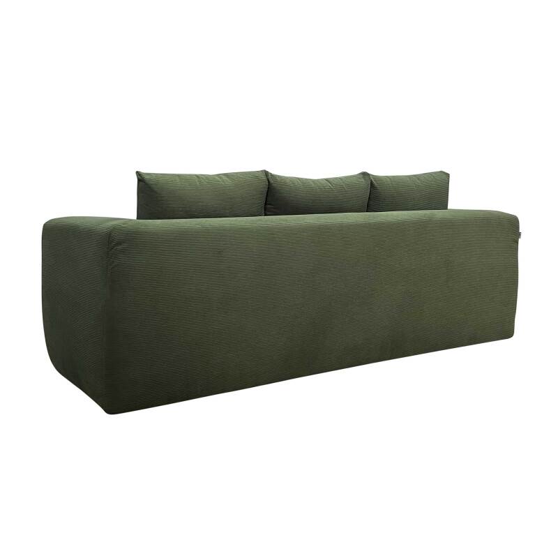 Canapé 3 places en tissu côtelé avec coussins