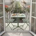 Table de jardin carrée inclinable en métal 4 personnes 70x70 cm