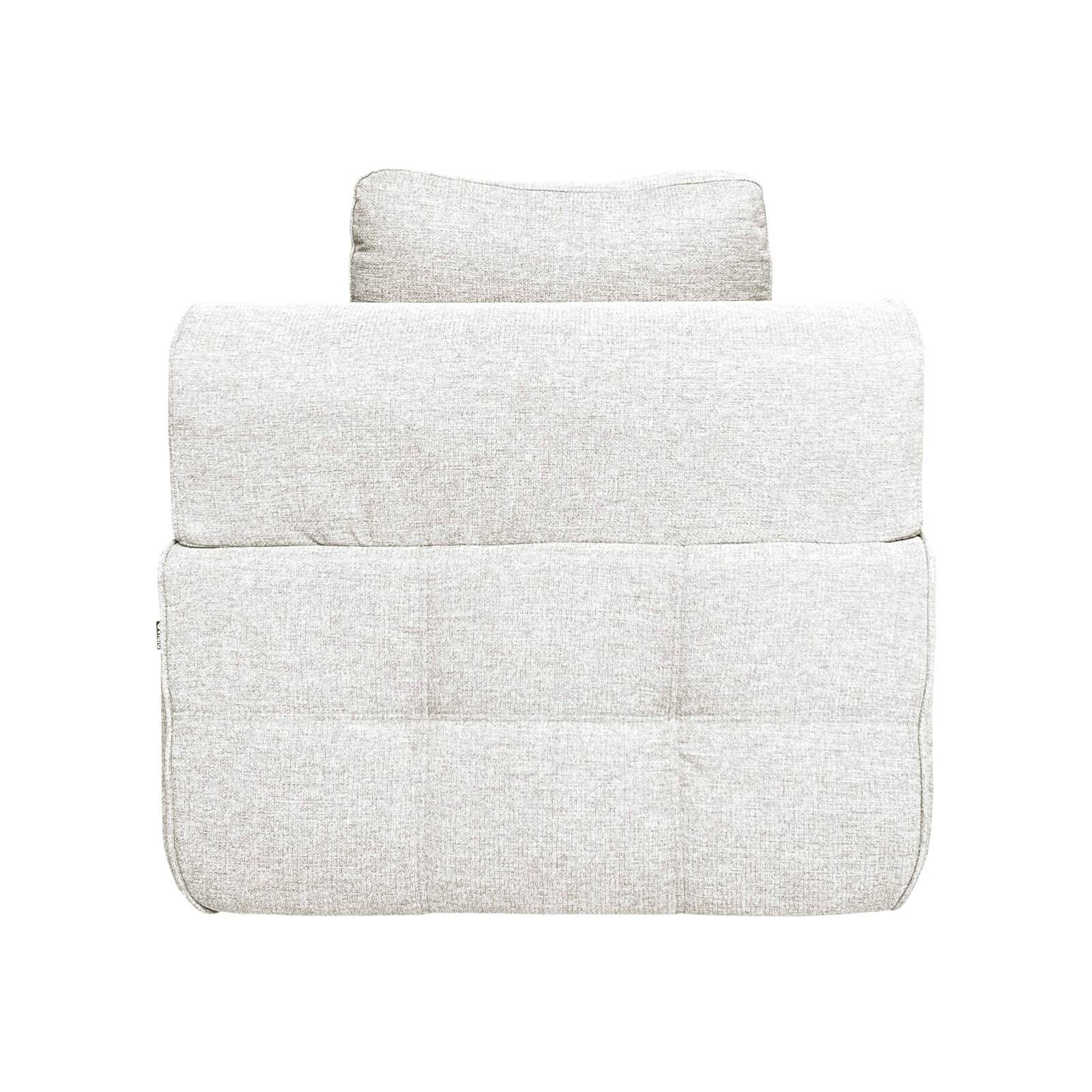 Module centrale 1 place pour canapé en tissu avec coussins