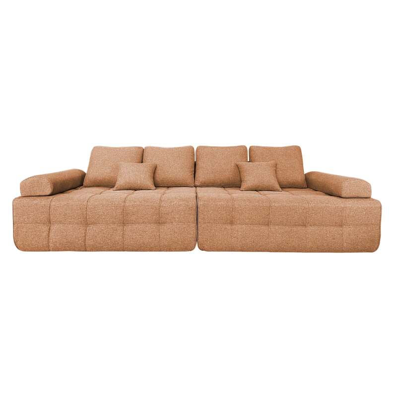 Canapé 4 places en tissu avec coussins