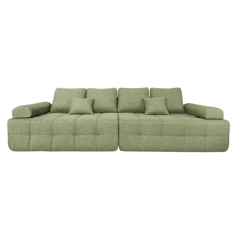 Canapé 4 places en tissu avec coussins