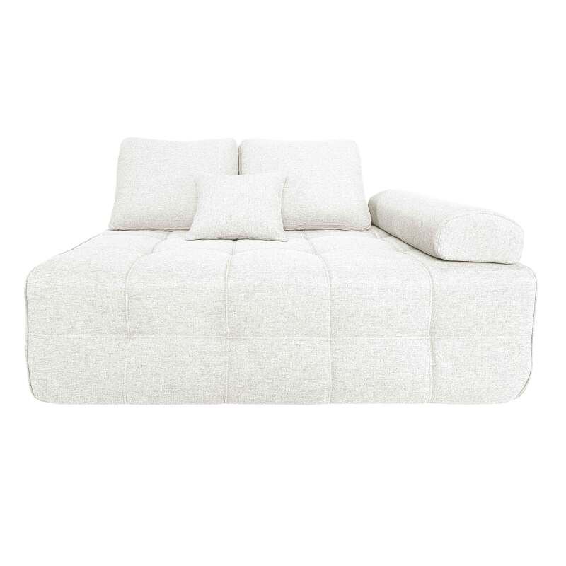 Canapé 4 places en tissu avec pouf et coussins (6/8)