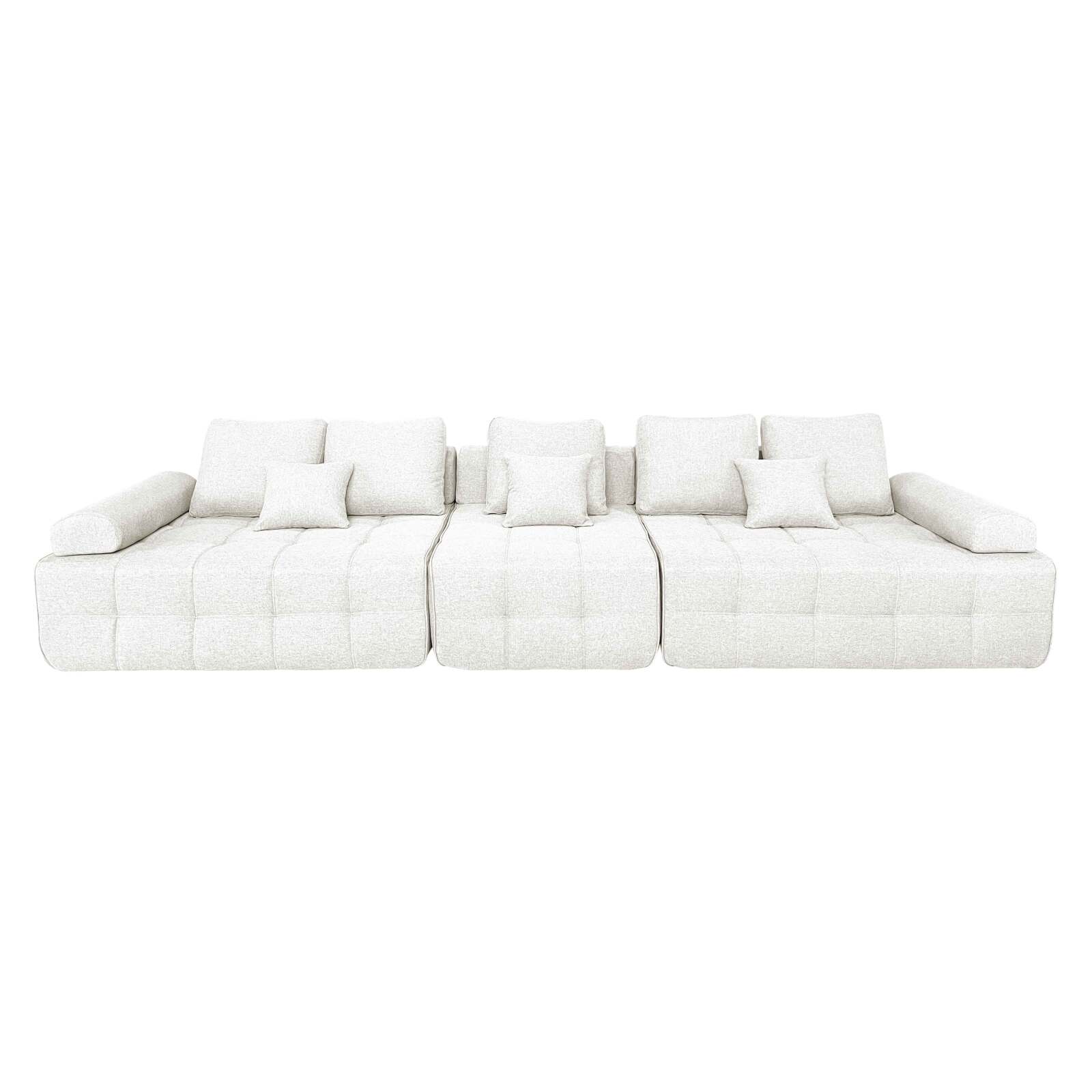 Canapé 5 places en tissu avec coussins 