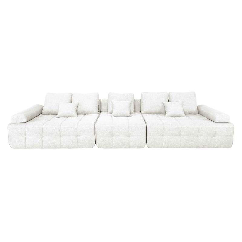 Canapé 5 places en tissu avec coussins