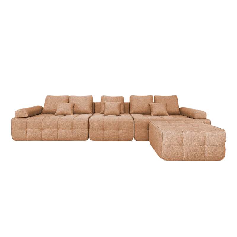 Canapé 5 places en tissu avec pouf et coussins  (2/8)