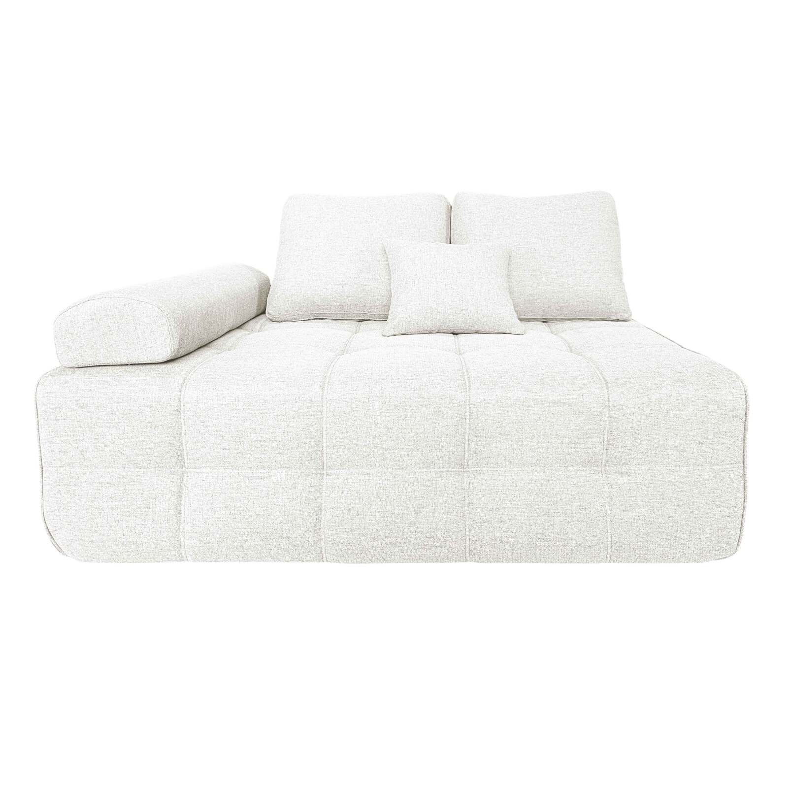 Canapé 5 places en tissu avec pouf et coussins 