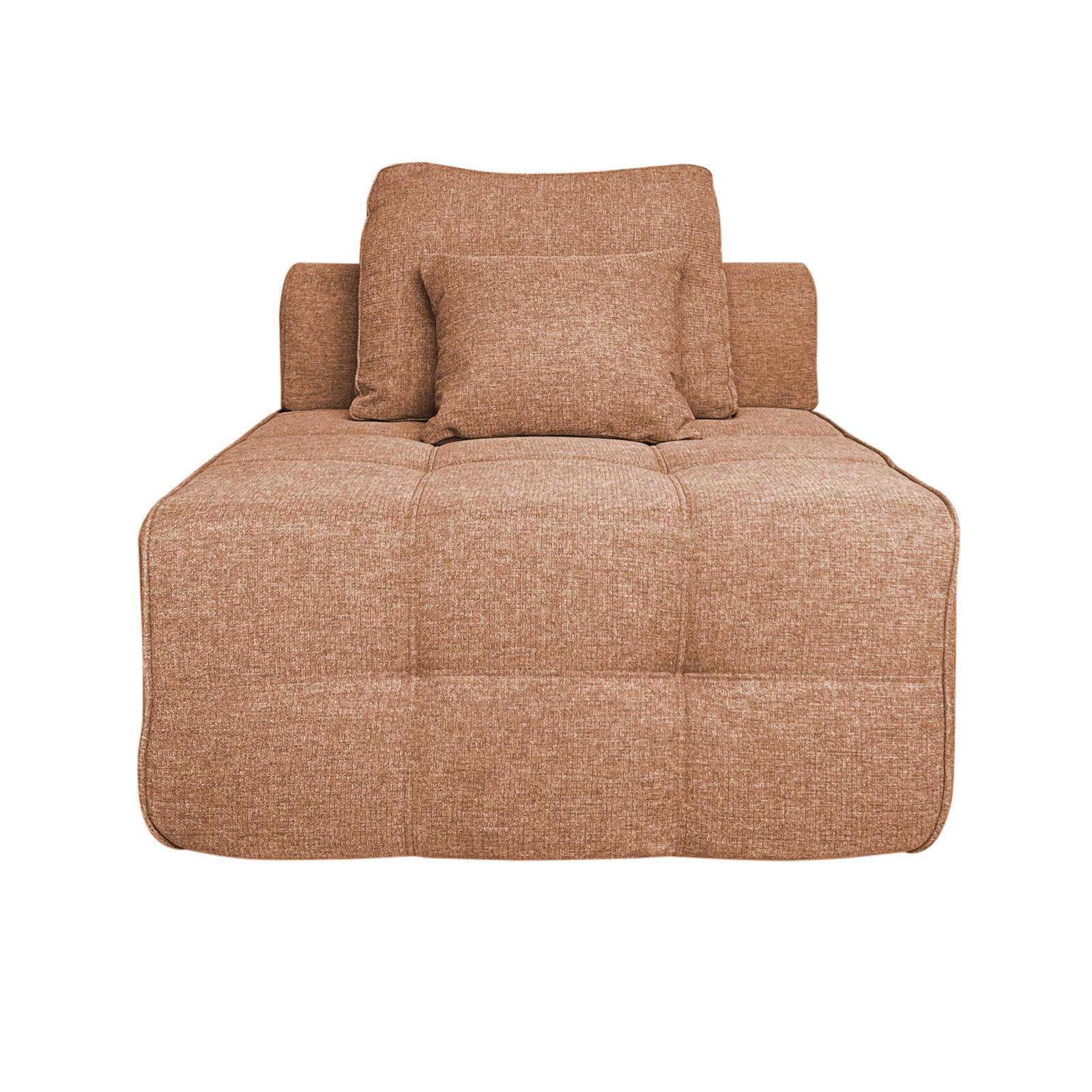 Canapé 5 places en tissu avec pouf et coussins 