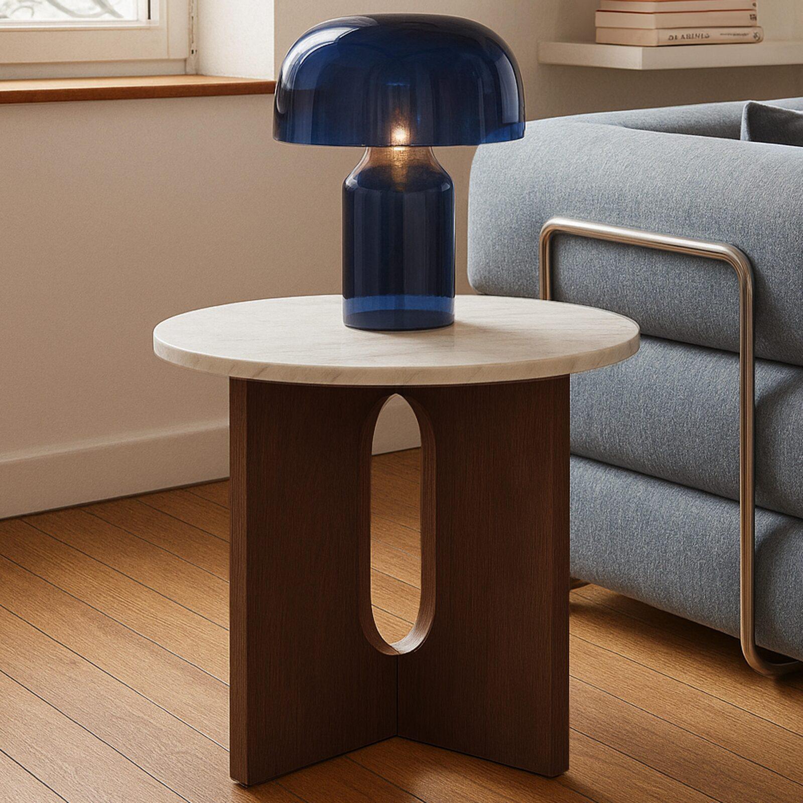 Table basse effet marbre ronde Ø50 x 40 cm