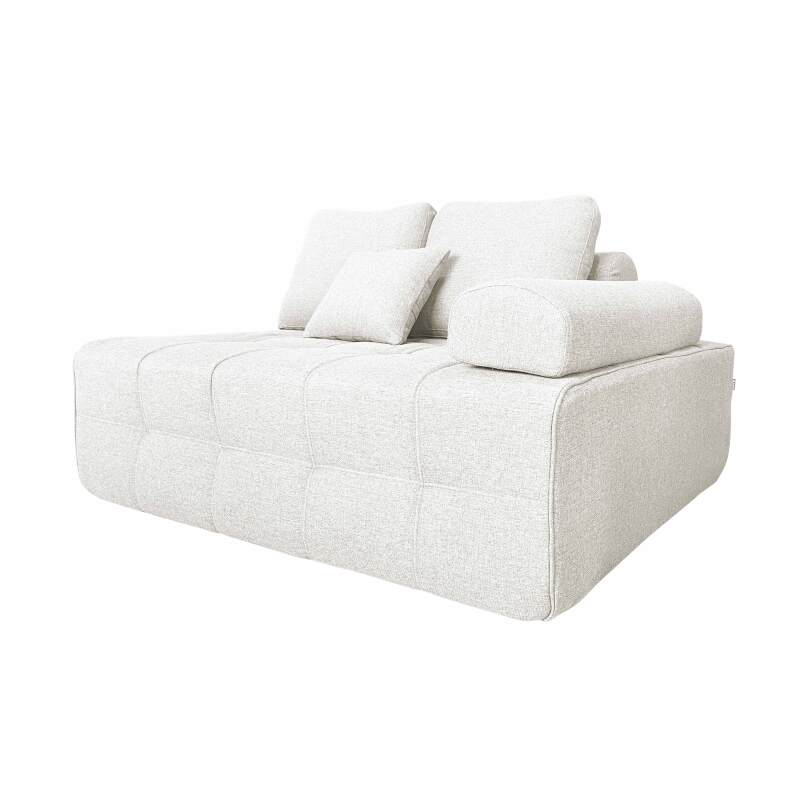 Fauteuil gauche pour canapé modulable en tissu avec coussins 