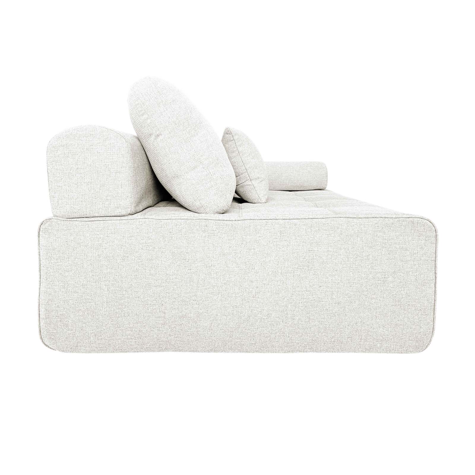 Fauteuil gauche pour canapé modulable en tissu avec coussins 