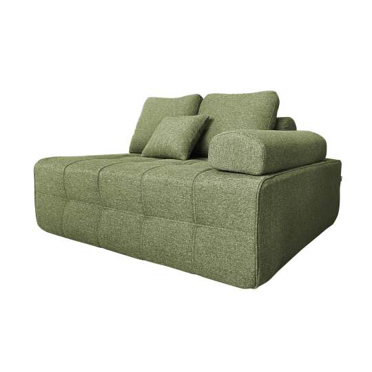 Fauteuil gauche pour canapé modulable en tissu avec coussins 