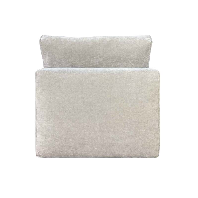 Module centrale 1 place pour canapé en tissu avec coussins
