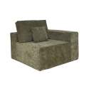 Module gauche 1 place pour canapé en tissu avec coussins
