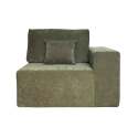Module gauche 1 place pour canapé en tissu avec coussins 