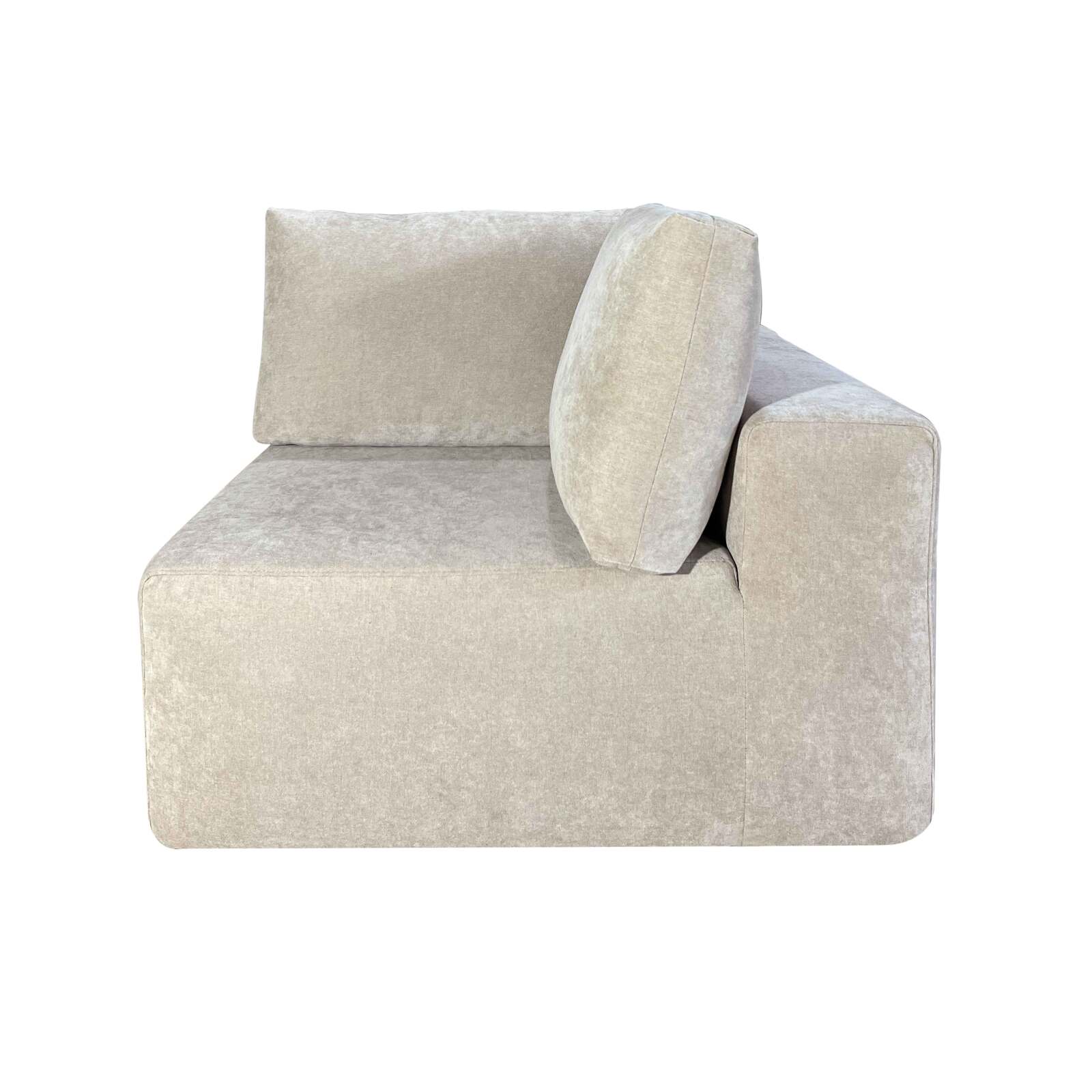 Module droit 1 place pour canapé en tissu avec coussins 