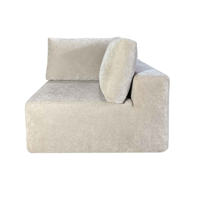 Module droit 1 place pour canapé en tissu avec coussins 