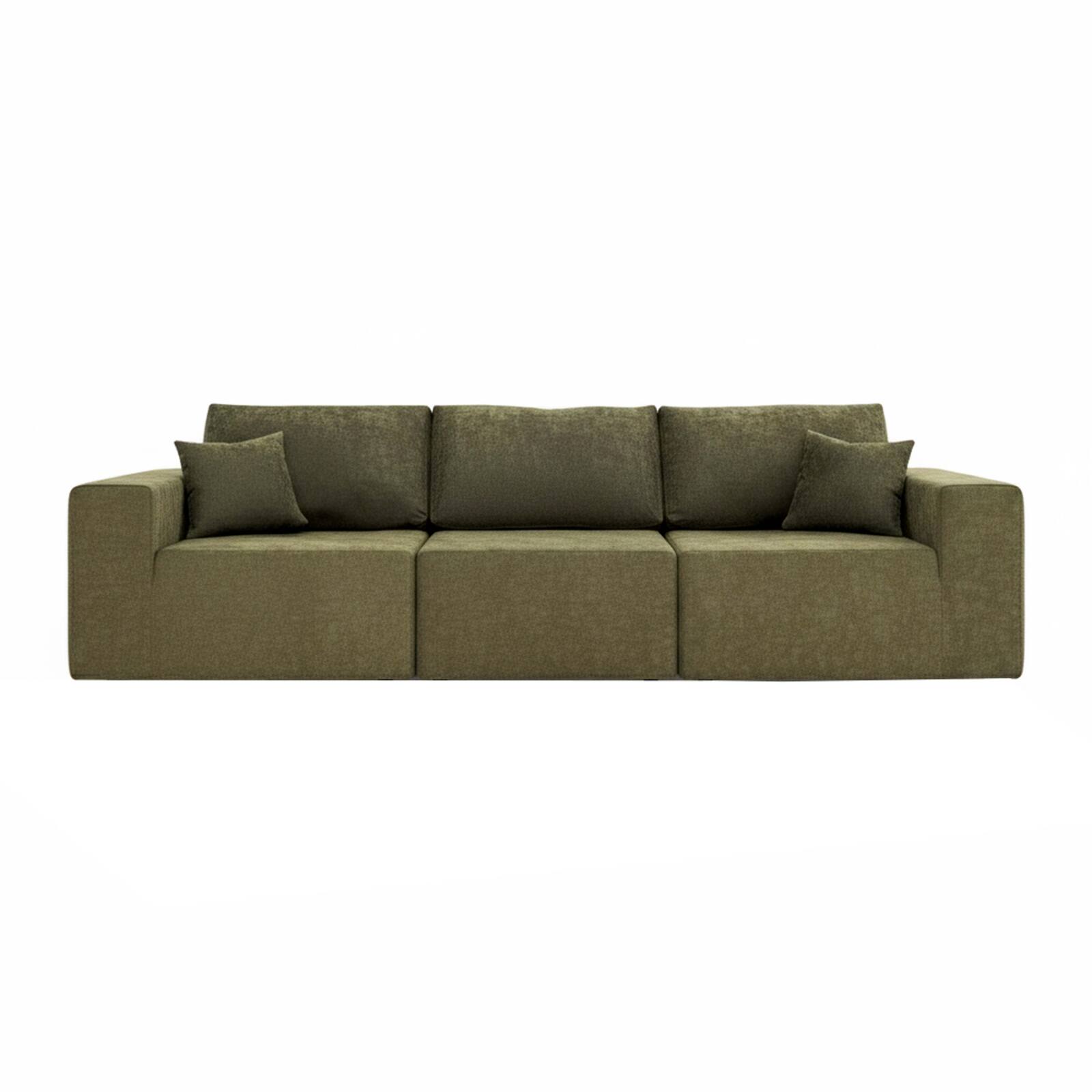 Canapé 3 places en tissu avec coussins